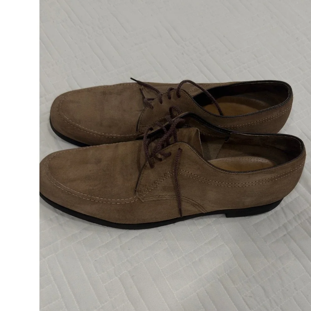 Hush Puppies Mens Brown Suede Derby Shoes Lace Up Moc Toe Size 13